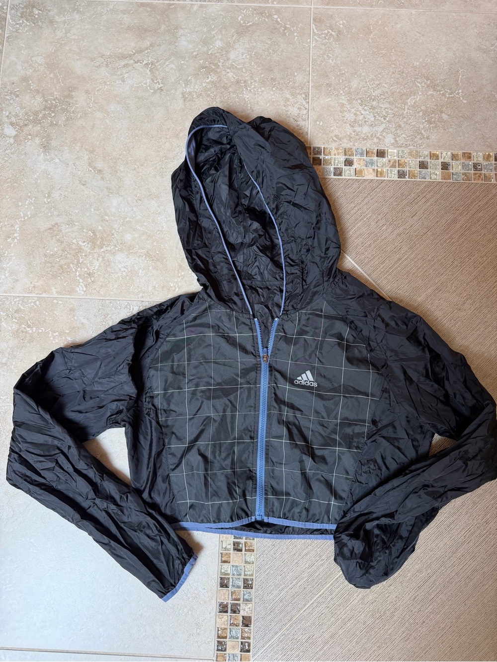 Adidas Cropped Hooded Windbreaker Jacket